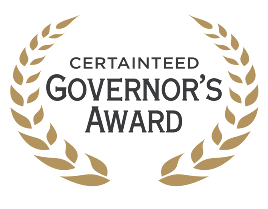 CertainTeed Governor's Award logo with laurel wreath design.